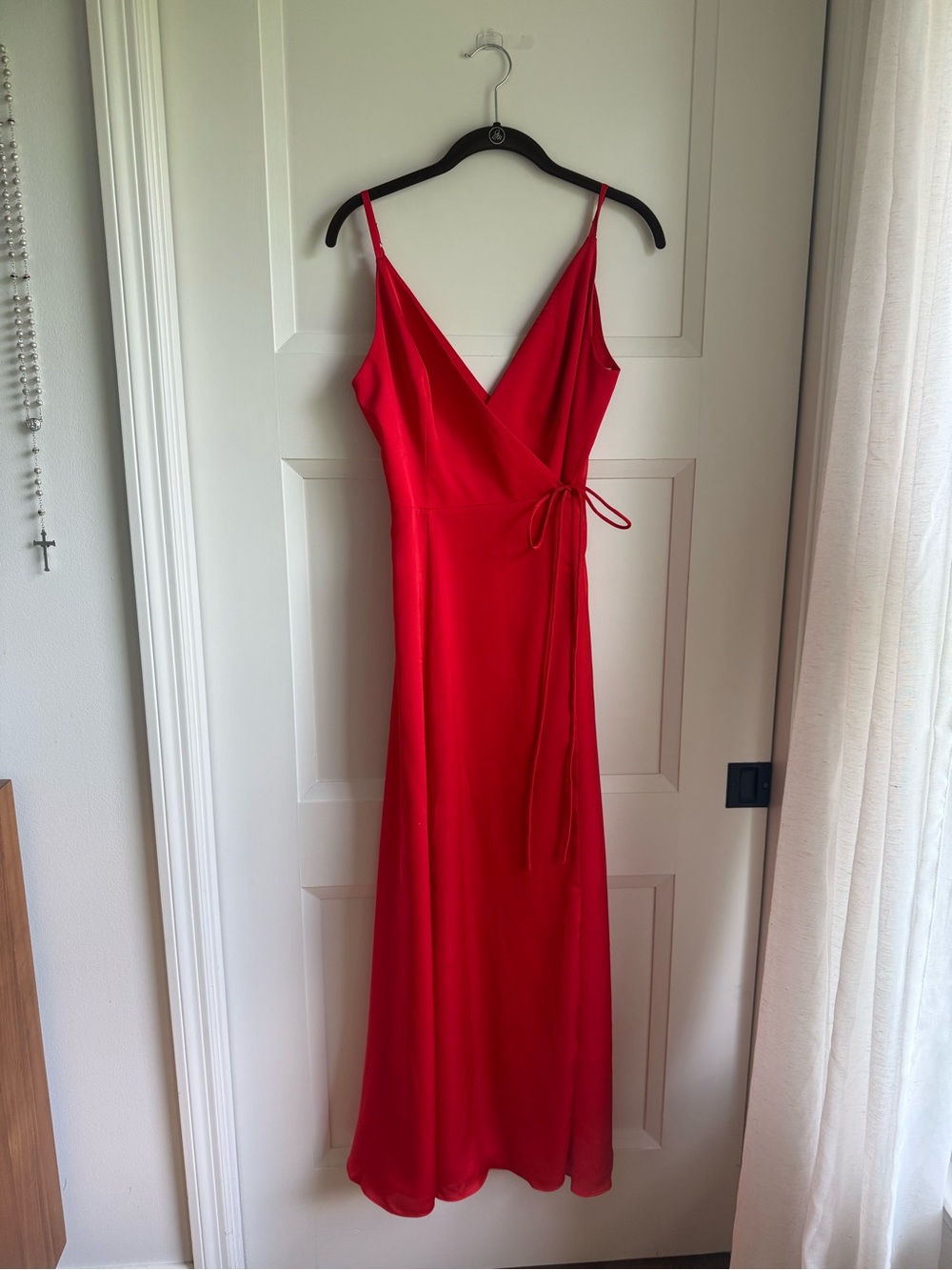 Free People Red Wrap Maxi Slip Dress